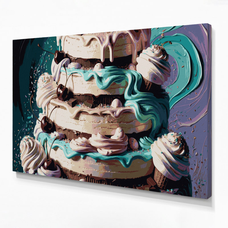 Desserts, crème glacée, art mural sur toile, H 11 po x l 14 po