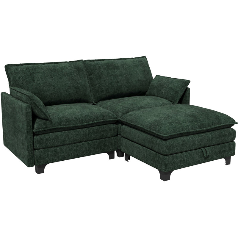 Canapé modulaire luxueux Comfy Cloud avec repose-pieds assorti, Vert