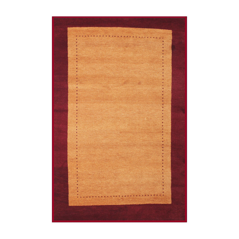 Tapis contemporain rouge / beige, Rectangle 2 pi x 3 pi