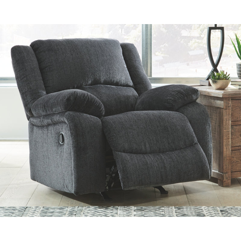 Dametris 42" Wide Rocker Standard Recliner, Manual, Slate Polyester