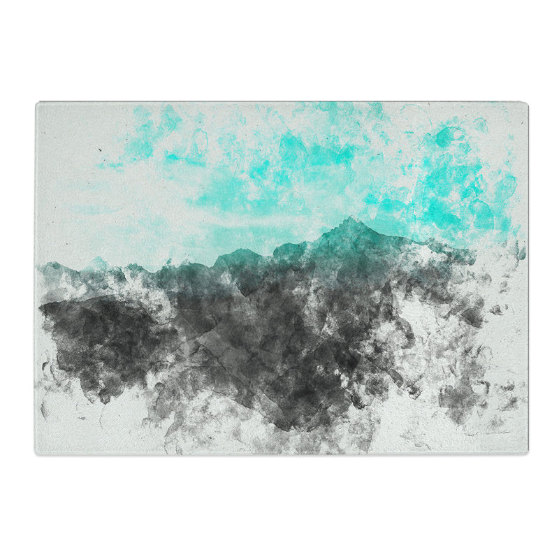 Tempered Glass Mint Green Sky Chopping Board, 28.5 cm x 39 cm