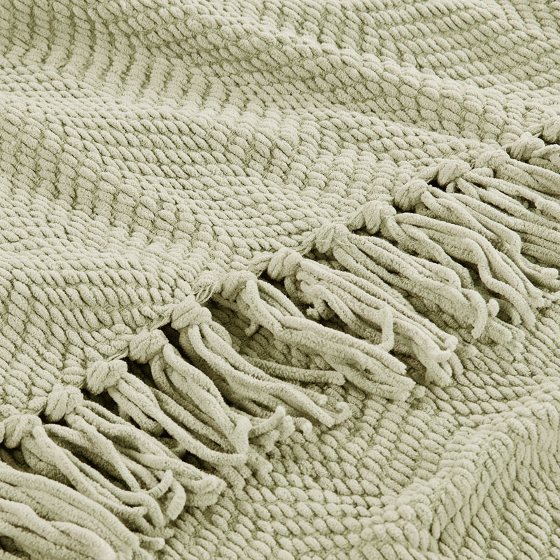 Jeté en tricot de tweed, 60 po x 80 po, Coquille d'huître