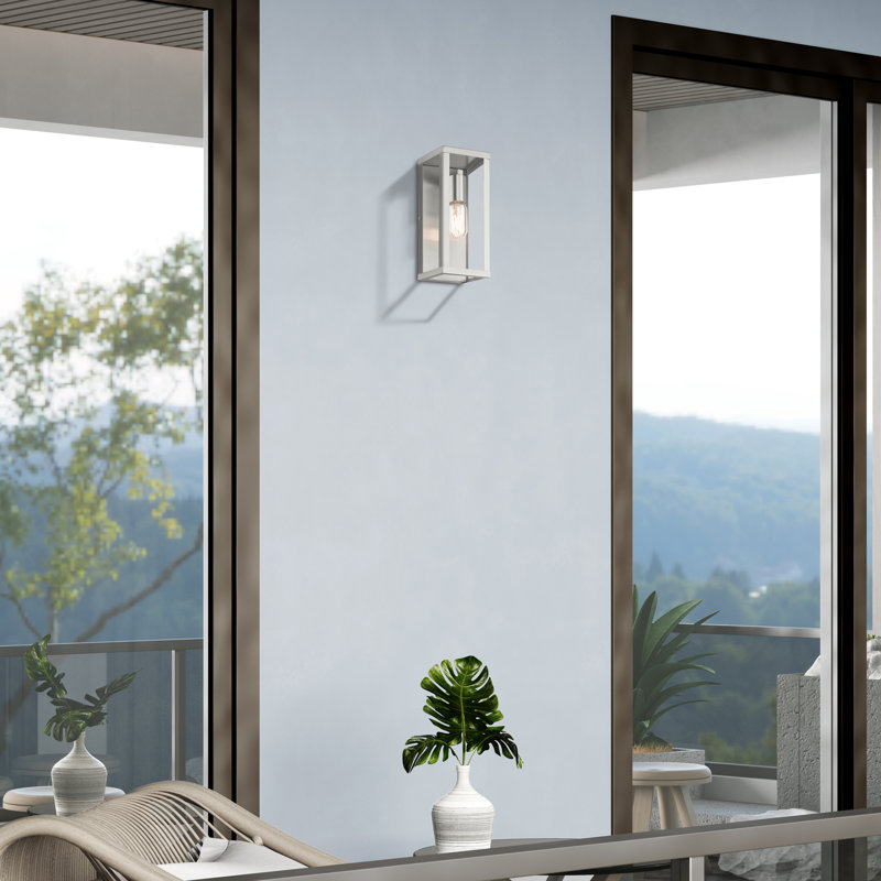 Applique murale en acier Eyoas, Nickel brossé, H 11 po x l 4,5 po x P 3,95 po