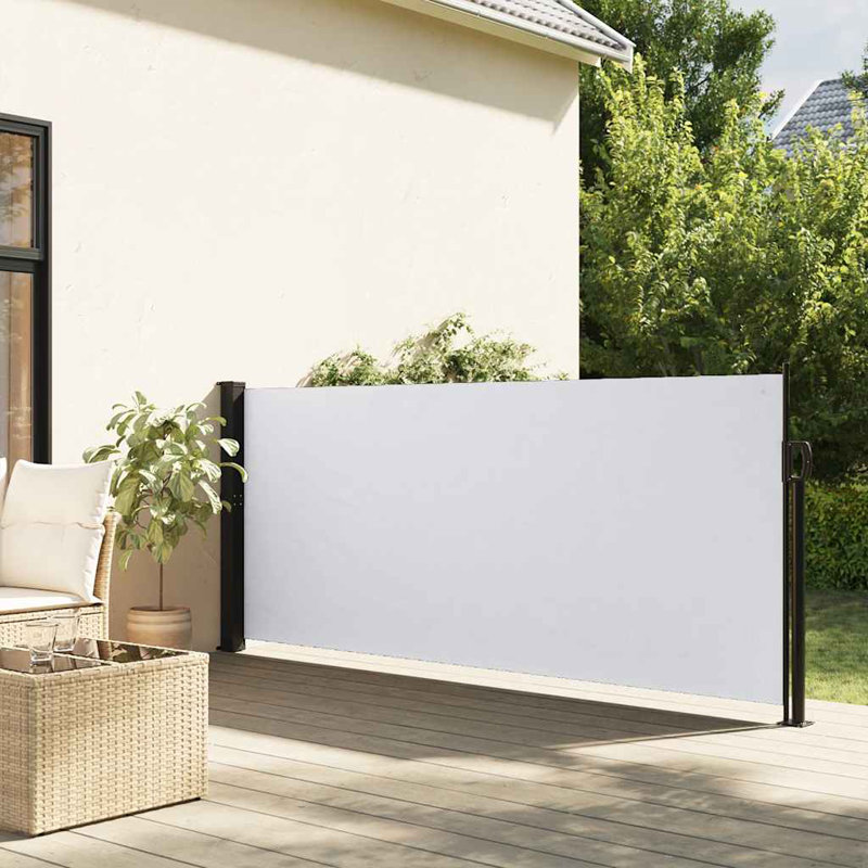 Vidaxl Retractable Side Awning, White, 70.9" x 196.9"