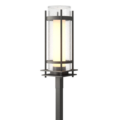 Torch Outdoor Post Light - Opal and Seeded Glass