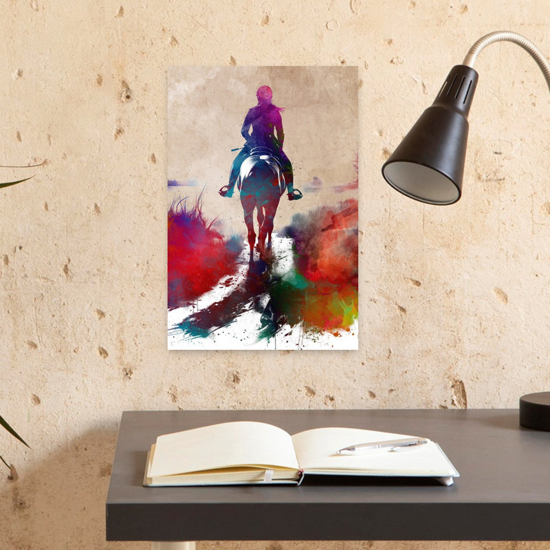 «Sport Horserider Art», reproduction d'art murale cheval contemporain, 18" H x 12" W