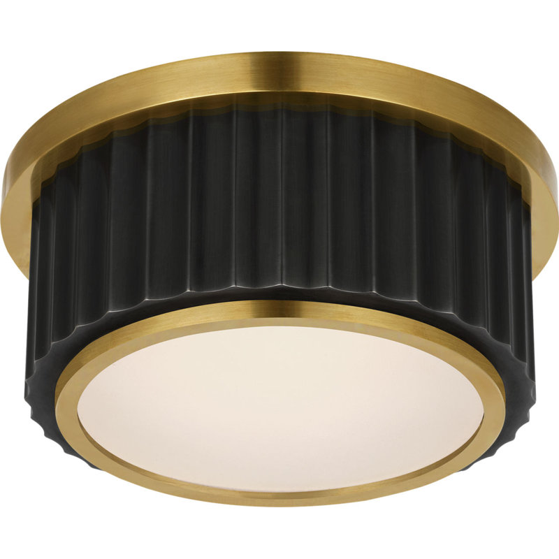 Cavill 5" Solitaire Flush Mount with Frosted Glass, Bronze