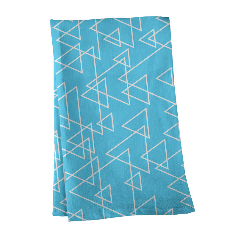 Serviette de thé en triangles de dispersion, Bleu, Sergé de coton