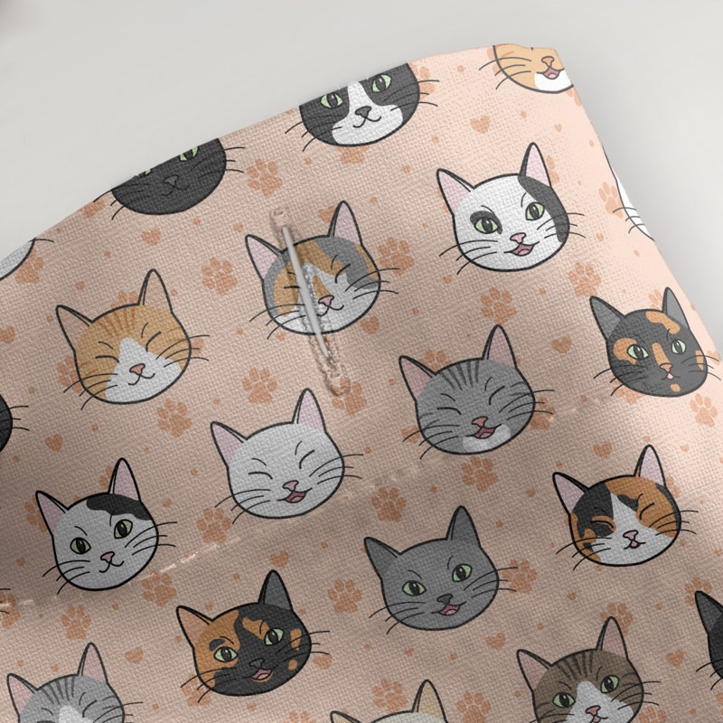 Rideau de douche simple Kitty Cat, Orange