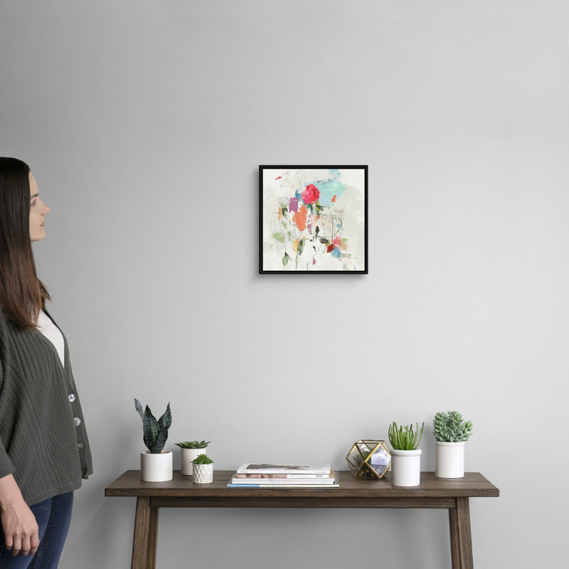 Spread Love II par PI Studio - reproduction d'art sur toile, H 14 po x l 14 po x P 1,75 po, Cadre flottant noir