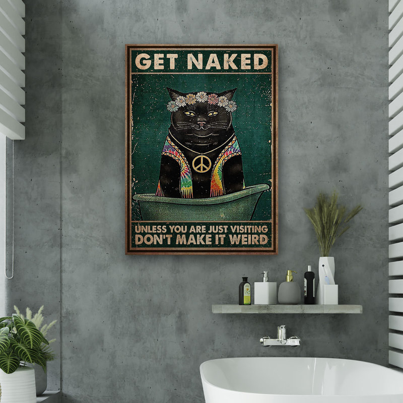 Chat noir dans le bain H.I.P.P.I.E, H 20 po x l 16 po x P 2 po