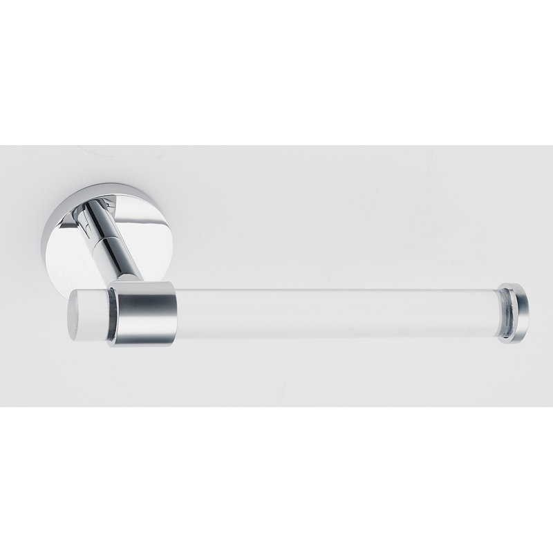 Acrylic Bath Wall Mount Toilet Paper Holder, Polished Chrome