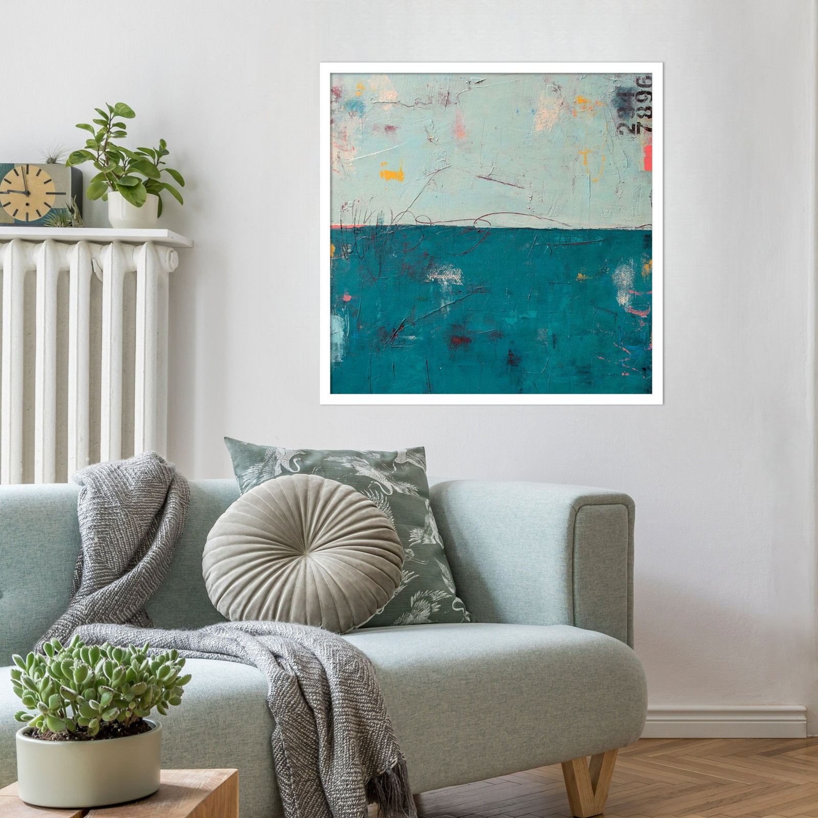 Blue Bay Hideaway Print by Erin Ashley, White, 25" H x 26" W