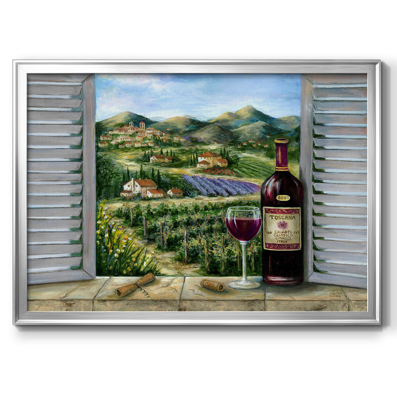 «Tuscan Red and Vineyard», reproduction d'art sur toile, H 26 po x l 38 po x P 1,5 po, Argent