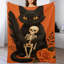 Jeté de chat noir en flanelle luxueuse-132999146