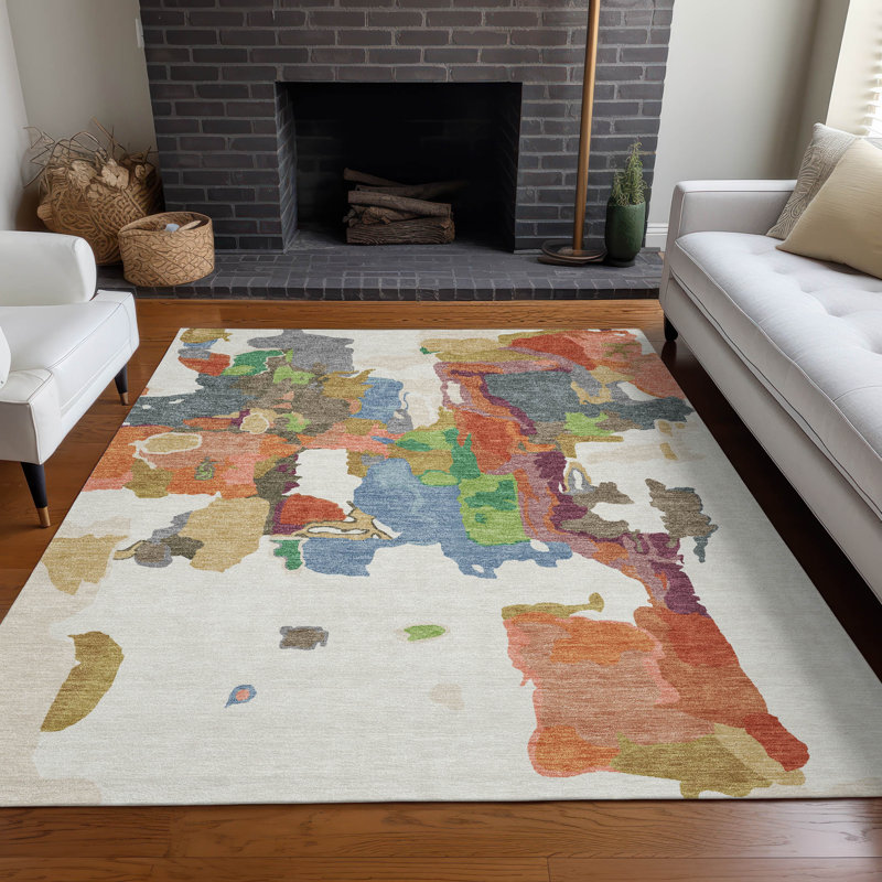  Tapis intérieur / extérieur lavable à la machine Chayden ACN1028, Rectangle 5 pi x 7 pi 6 po