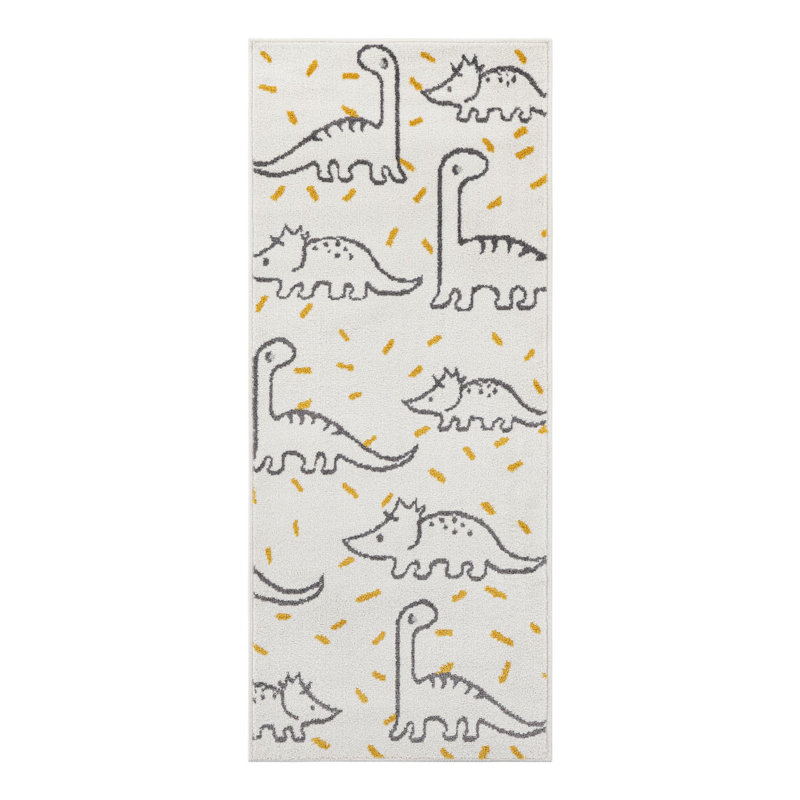 Tapis pour enfant Unique Loom Dinosaur Whimsy, Tapis de couloir 2 pi 2 po x 5 pi 1 po
