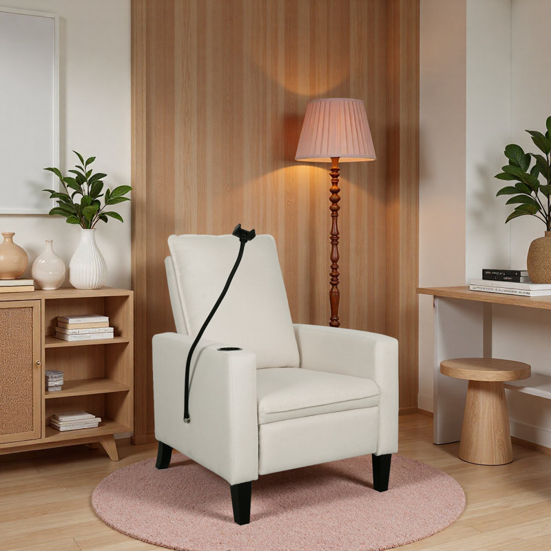 Recliner Chairs For Adults, Adjustable Recliner Sofa With Mobile Phone Holder & Cup Holder, Modern Reclining Chairs Fabric Push Back Recliner Chairs For Living Room, Bedroom