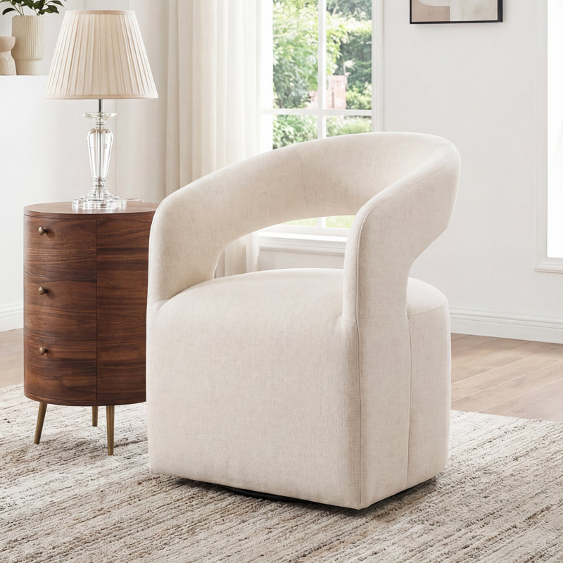 Fauteuil moderne rembourré avec dossier ouvert Hector
