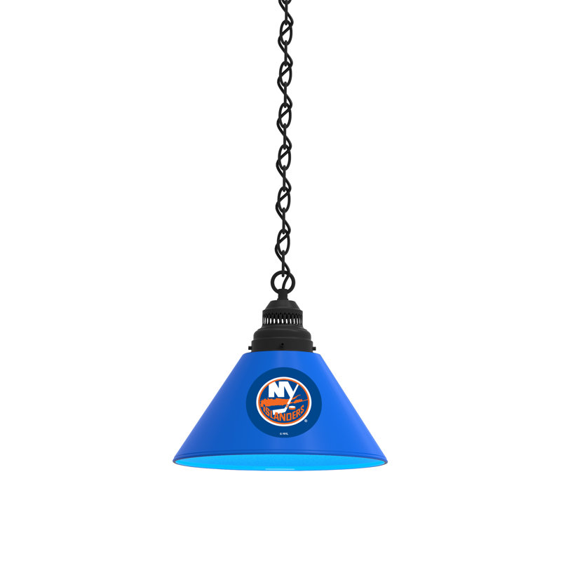 Luminaire suspendu conique 1 lumière NHL, New York Islanders, Noir