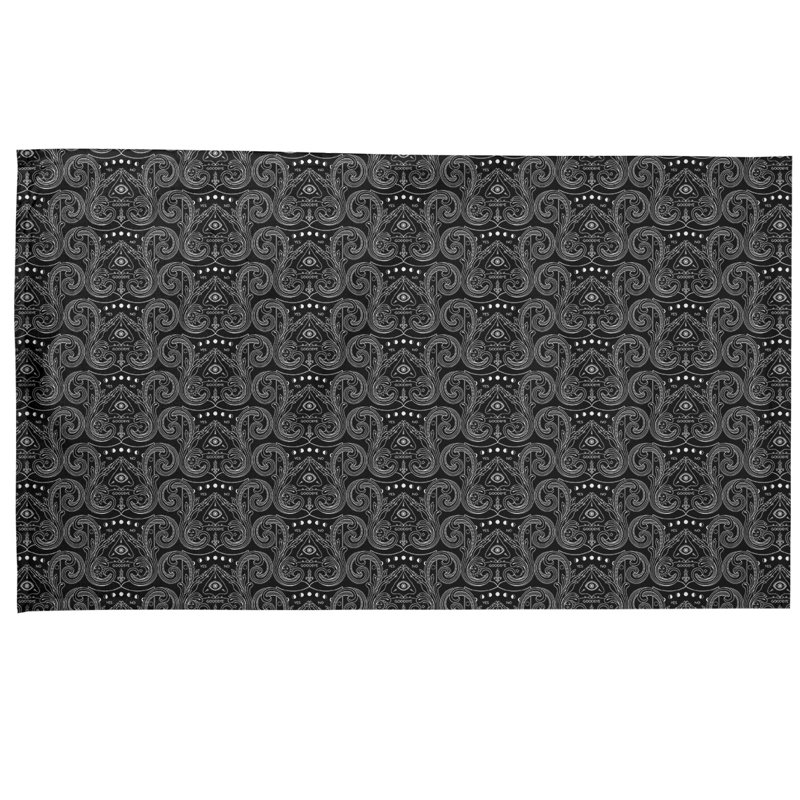 Serviette de thé à motif troisième œil, Sergé de coton, Gris
