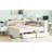 Full Size L-Shaped Bookcases Bed With Power Outlets, USB Charging Ports,Two Drawers,Whtie-2017901332-2017901334