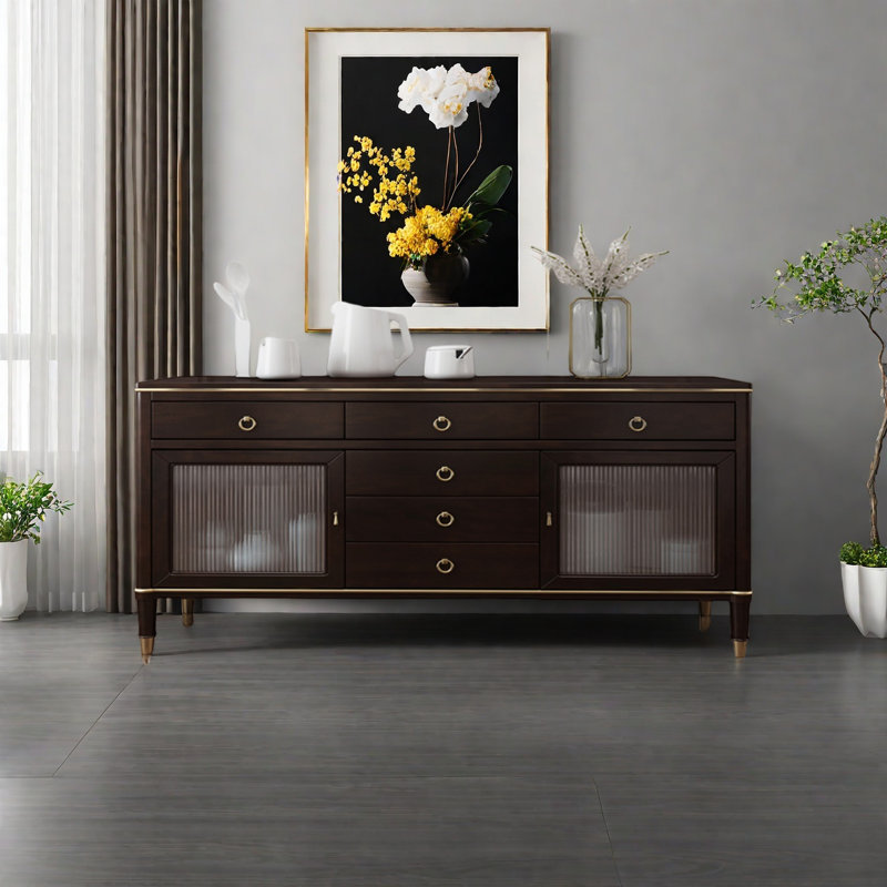 Armoire à thé Simple Living Room, H 34,65 po x l 62,99 po x P 15,75 po, Café