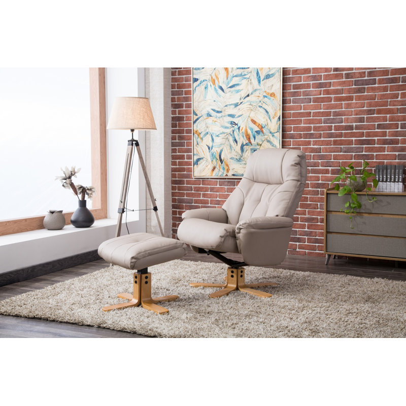 Billings 80cm Wide Swivel Standard Recliner, Pebble