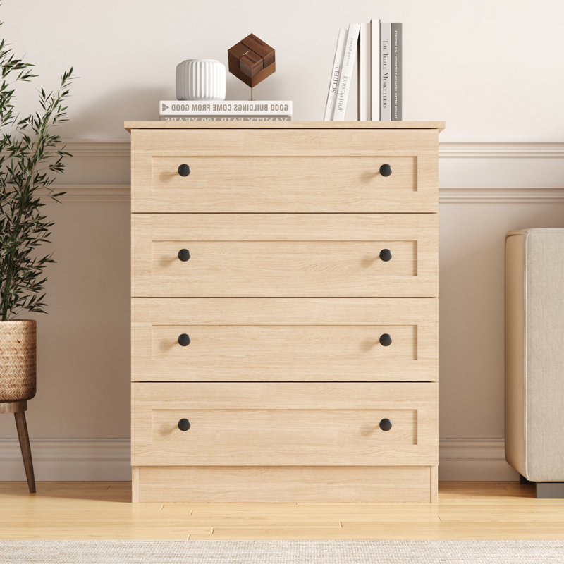 Commode 4 tiroirs, commode de rangement moderne avec commode blanche, 4 tiroirs pour le salon, le vestibule, le couloir, blanc