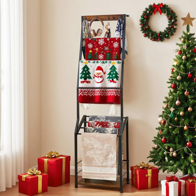 7 Tier Ladder Shelf with Hooks
