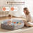 Baby Play Mat with Foldable Raised Edges, Wooden Gym & 6-in-1 Activity Center, Convertible Ball Pit, Sensory Playmat for Infants 6-18 Months