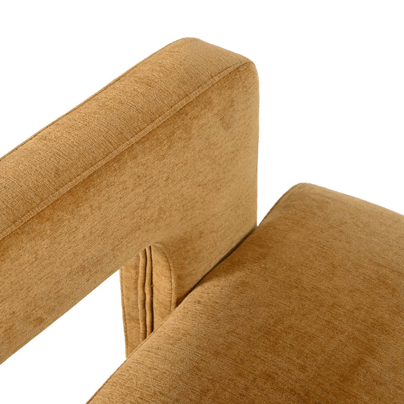Ensemble de 2 fauteuils d'appoint à angle droit Mirod Sleek, Chenille jaune