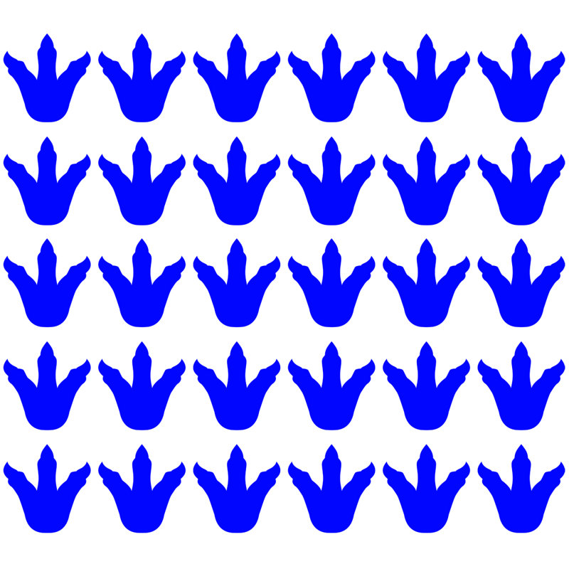 Autocollant mural empreintes Clemons, Bleu