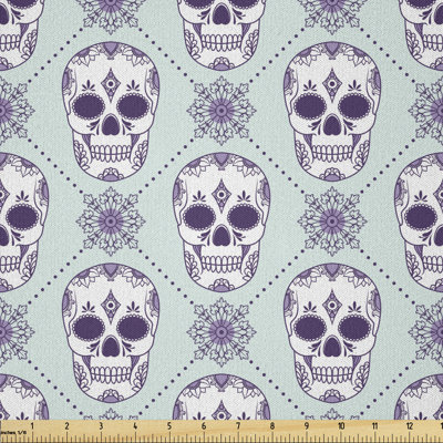 Dadabo Flower with Skulls Fabric