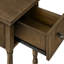 Table d'appoint, 2 niveaux, table de bout, table de chevet, étroite, lampe, tiroir de rangement, placage, traditionnel-1363718516