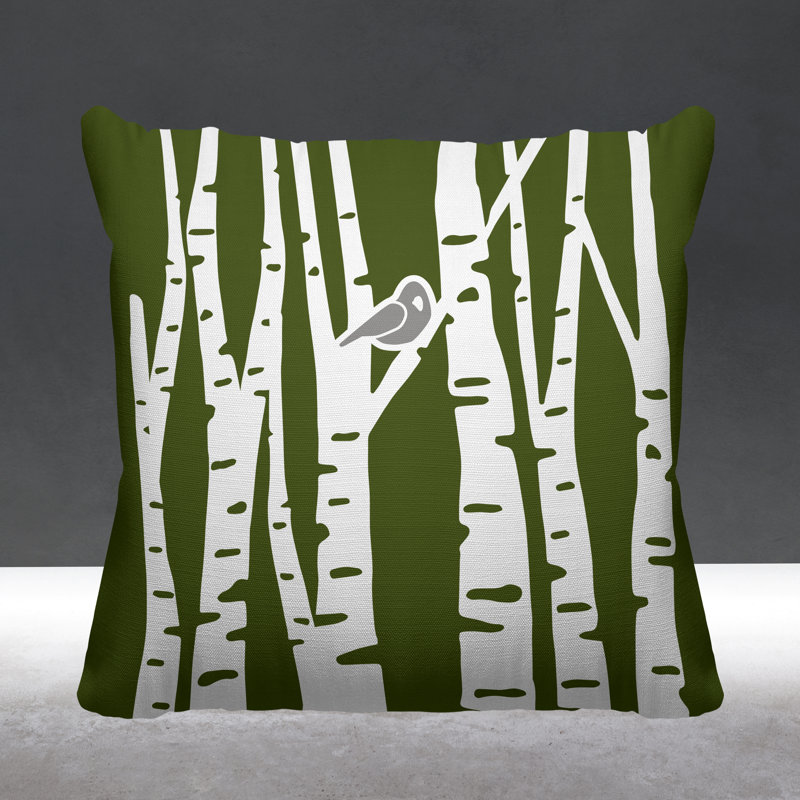 Outdoor Reversible Throw Pillow, 19H" x 19W", Green, Square