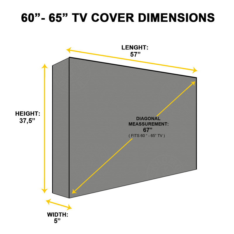 Housse de protection universelle pour téléviseurs résistante aux intempéries, 60 à 65 po.