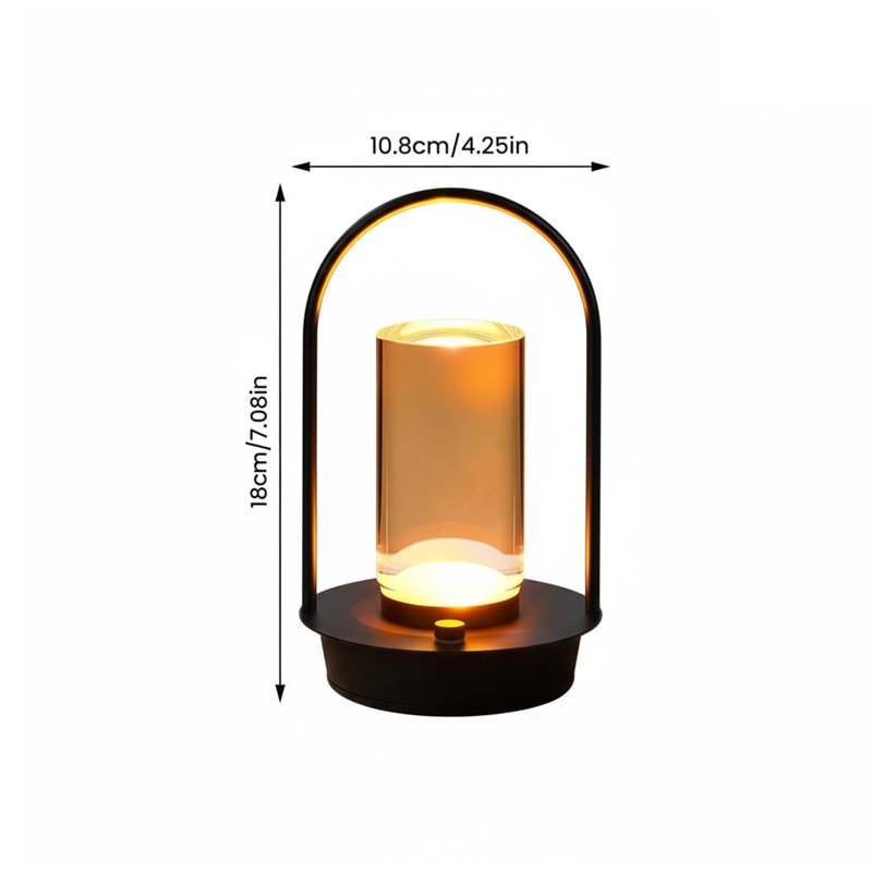 18cm Battery Powered Outdoor Lantern, Black