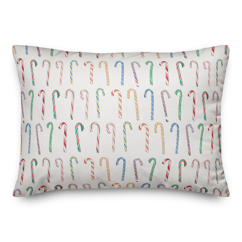 Candy Cane Pattern Throw Pillow