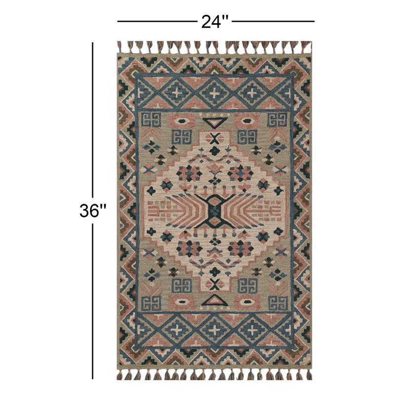 Tahoe Hand Tufted Wool Southwestern Area Rug, Rectangle 2' x 3'