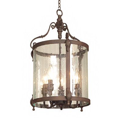 Luminaire suspendu traditionnel en bronze 5 lumières