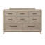 Commode à huit tiroirs en chêne avec miroir en bois d'hévéa massif