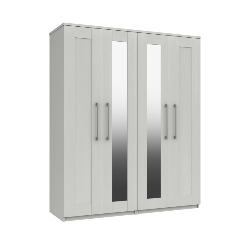 Alishma 4 Door Manufactured Wood Wardrobe, White