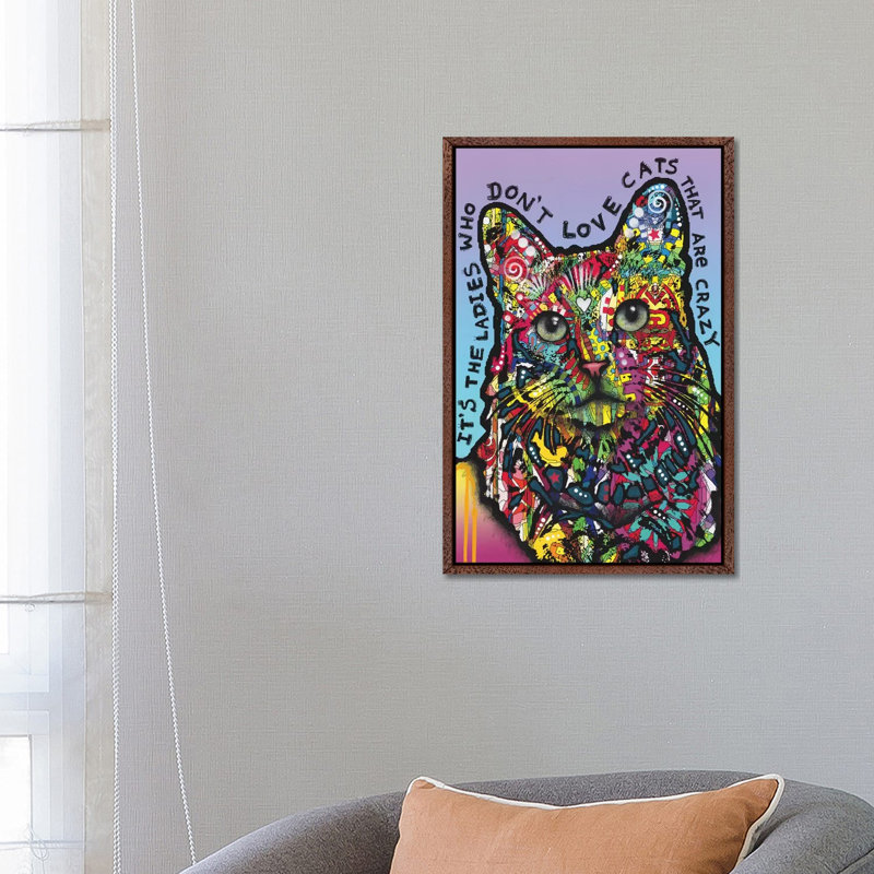 Crazylady by Dean Russo - Print on Canvas, 66.04cm H x 45.72cm W x 3.81cm D, Classic Brown Wood Framed