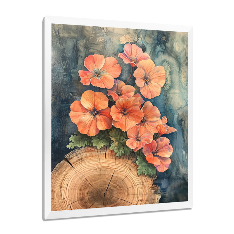 Graeham - impressions murales florales, H 44 po x l 34 po, Picture Framed, Blanc