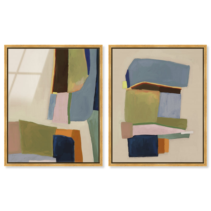 Colro View Set Set by Oliver Gal, 25" H x 21" W, Gold Floater Frame