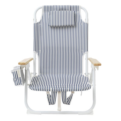 Sunnylife: chaise de plage de luxe - The Coastal Resort - siège de chaise longue en tissu, inclinable réglable, mini sac isotherme, porte-gobelet, piscine-sable-extérieur