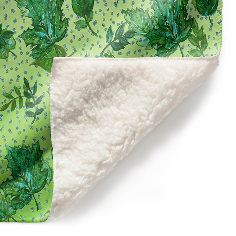 Couverture en sherpa vert aqua dégradé automne, l 51 po x L 60 po