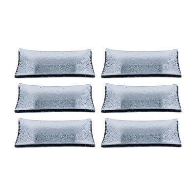 Vaisselle en verre 4,25 po x 2,5 po x H: 0,5 po Ramequin de verre rectangulaire 1 oz (ensemble de 6)