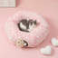 Tunnel pour chat en peluche transformable 3-en-1 avec lit pour chat d'intérieur - rose, rond-1154086968
